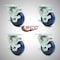 Service Caster 3.5 Inch SS Blue Polyurethane Swivel Top Plate Caster Set with Brake SCC SCC-SS20S3514-PPUB-BLUE-TLB-4 - alternate 1